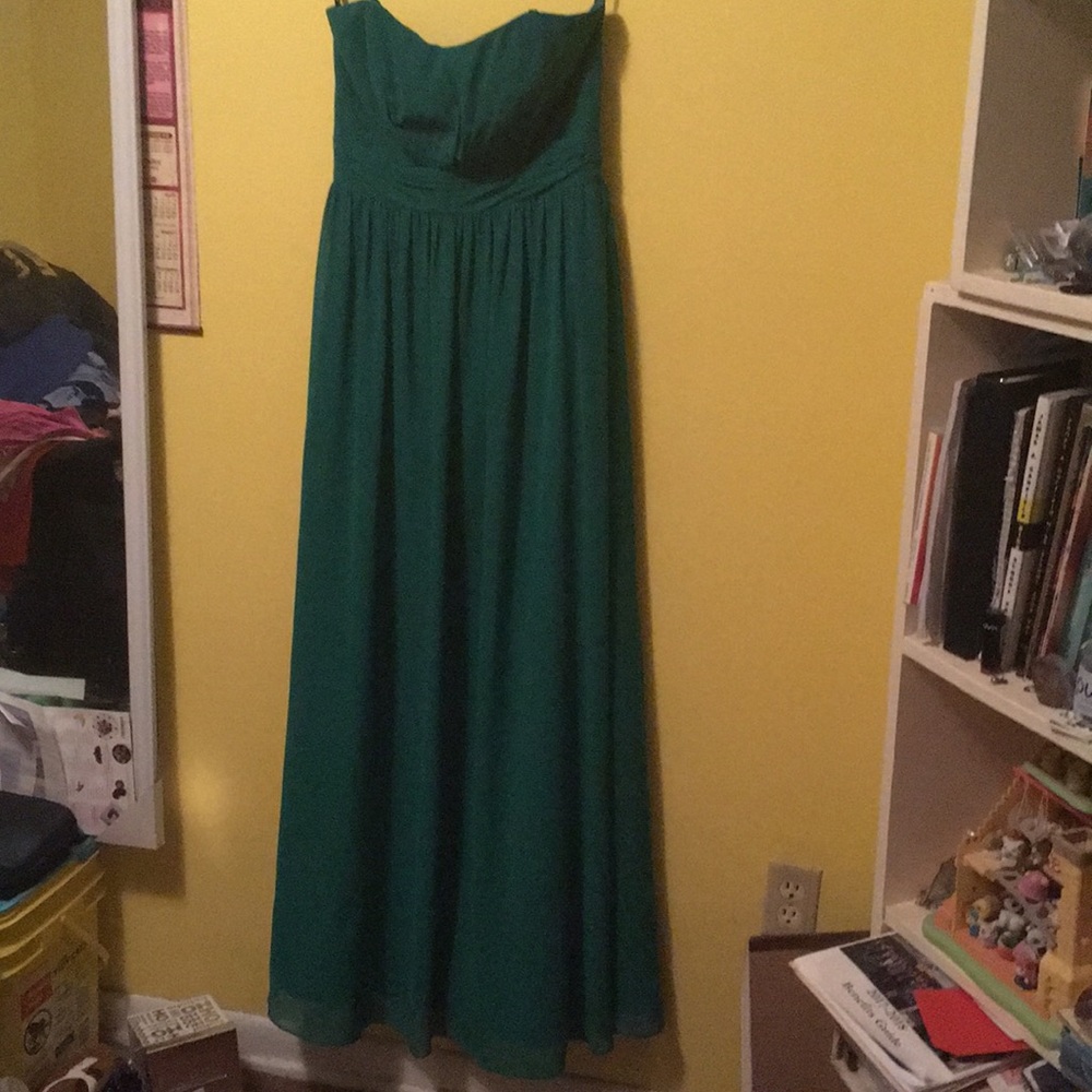 Emerald Floor Length Bridesmaid Dress